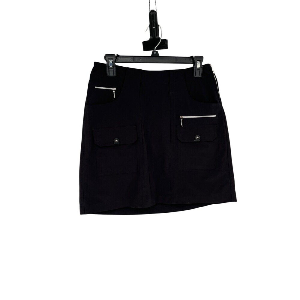 Jamie Sadock Golf Skirt Skort Women's Size 4 Black Utility Cargo Zip Techwear